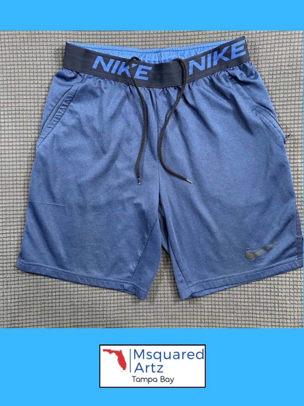 Nike Dri-FIT Athletic Shorts Men's Small Blue Performance Drawstring Pockets